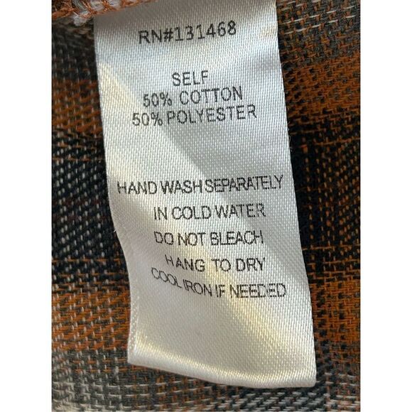 Fate Long Sleeve Button-Up Plaid Mini Shirt Dress Womens Brown Size Medium - Picture 7 of 7